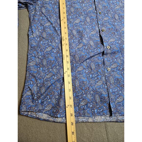 MADE Cam Newton Shirt Mens Extra Large Blue All Over Flower Print Modern Fit - Picture 5 of 6